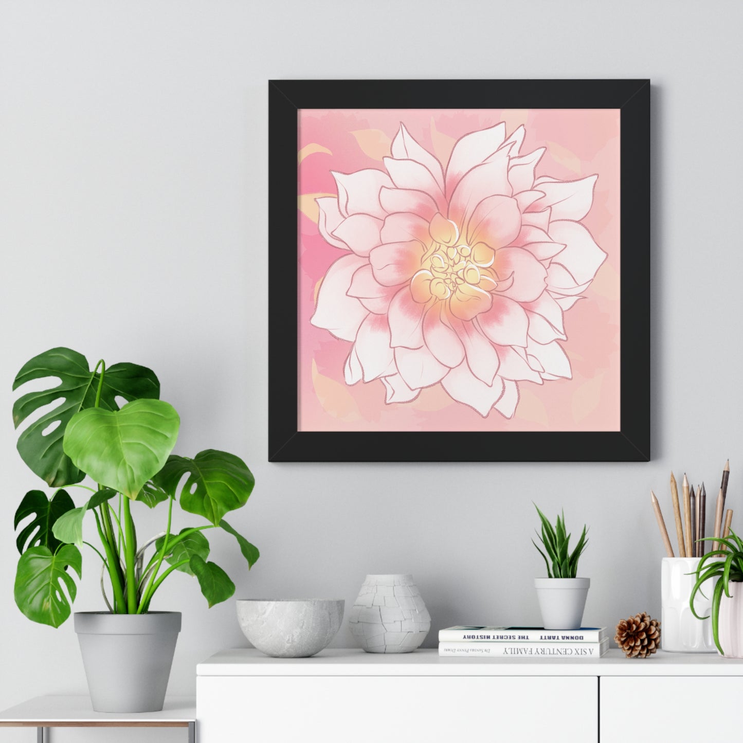 Framed Dahlia Poster