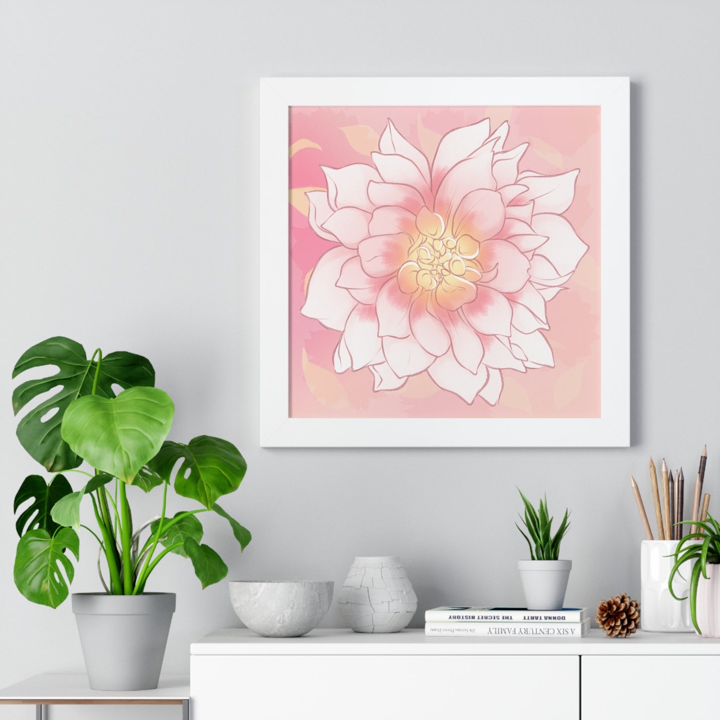 Framed Dahlia Poster